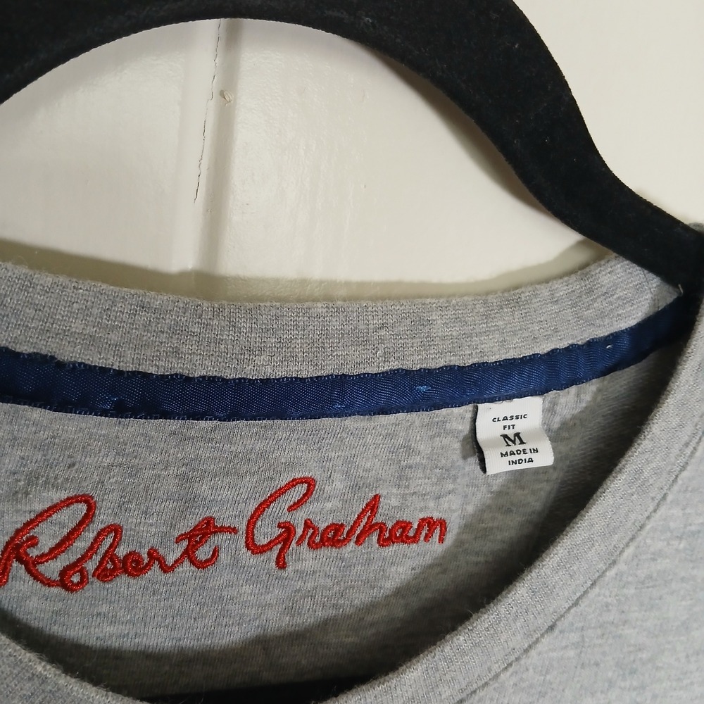 Robert Graham Sweatshirt Mens Medium Grey Paint Splatter Skull Graphic‎ Pullover - Picture 4 of 8
